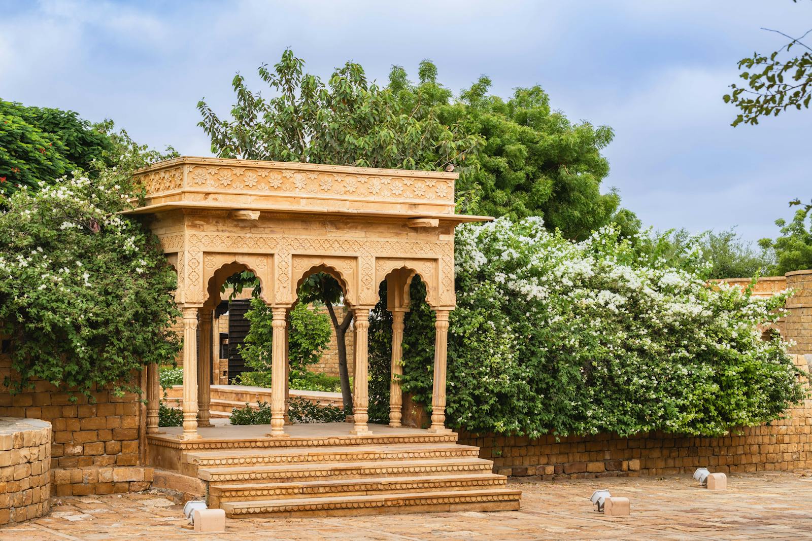 Heritage arches in Rajasthan at dawn